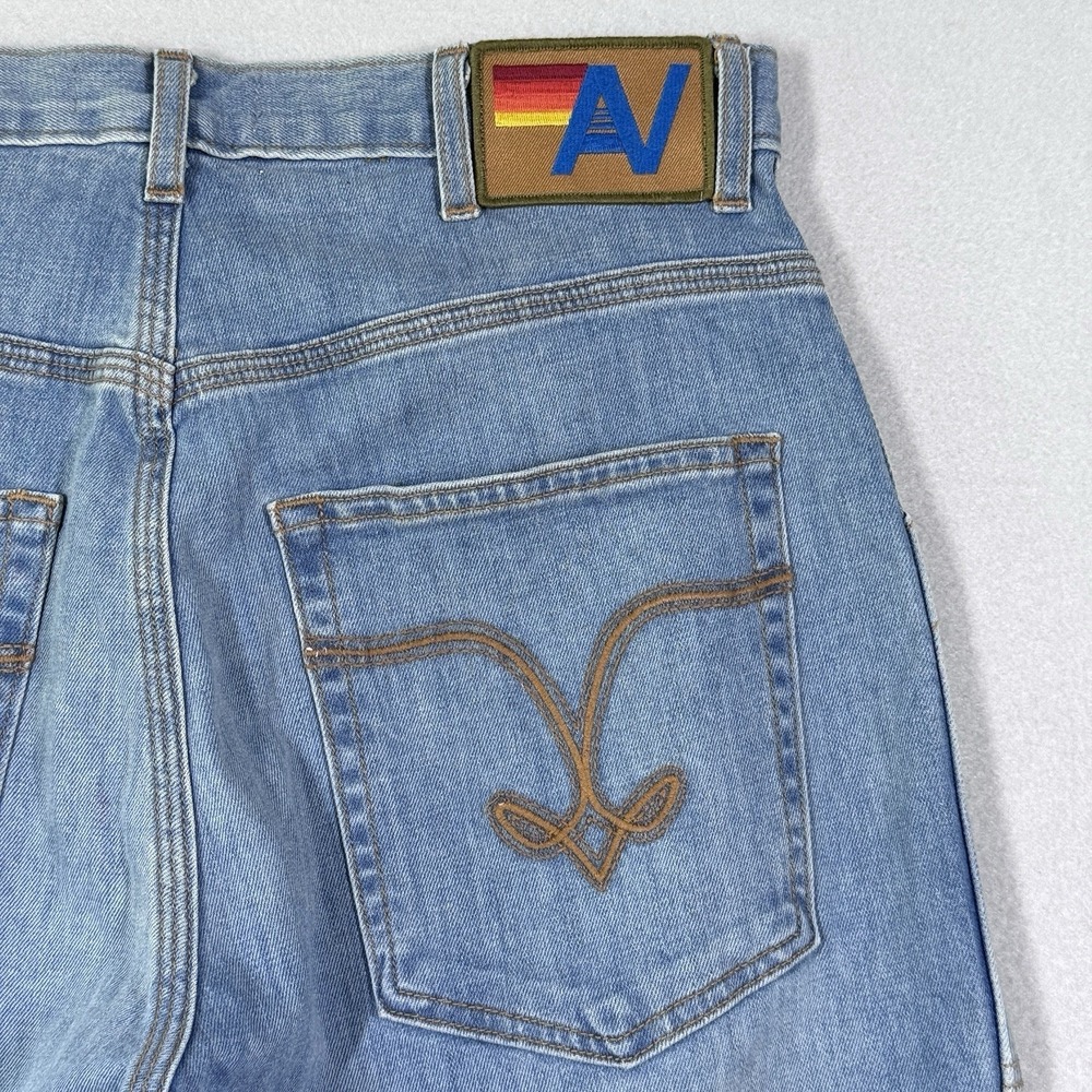 Aviator Nation Jeans Womens Jessica High Rise Straight Leg‎ Logo Patch Pocket